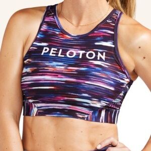 Peloton x WITH Melody High Neck Sports Bra Spacedye Pink Purple Medium GUC